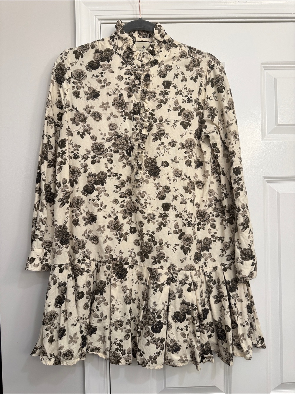 Tuckernuck Cream Long-Sleeve Floral Ruffle Dress